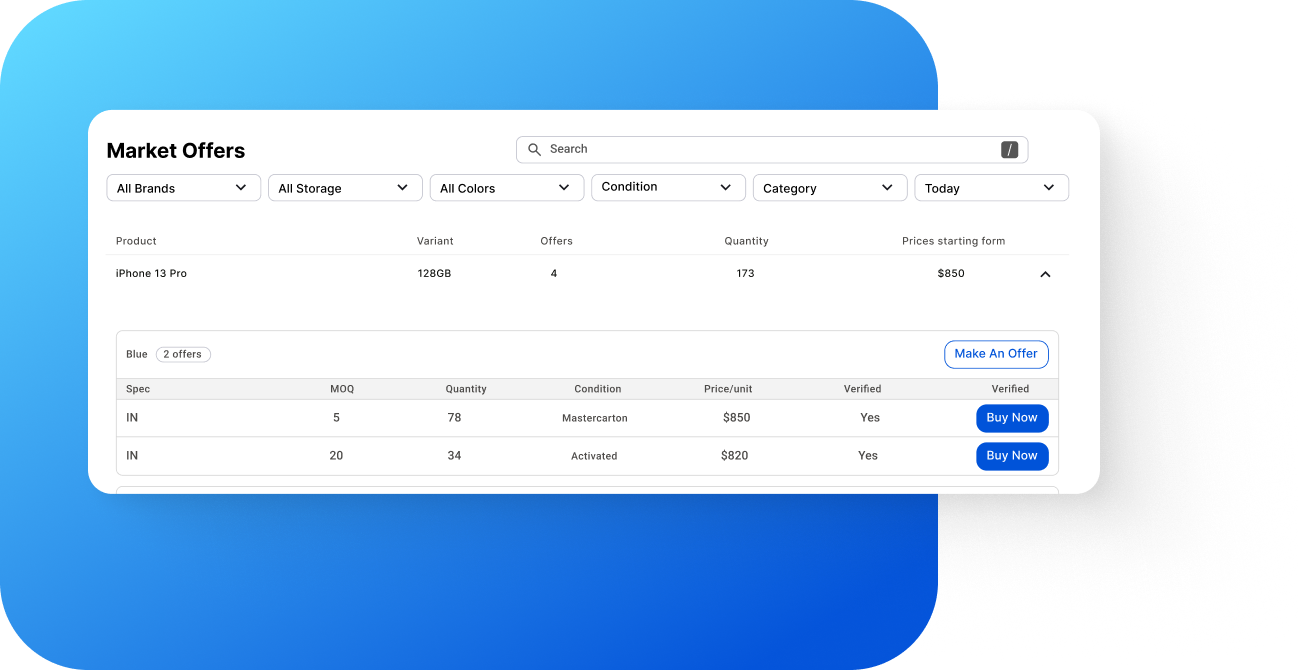 Discover live offers in real time
